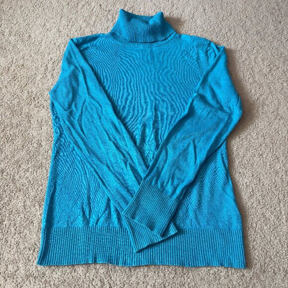 L.L.Bean Cotton / Cashmere turtleneck sweater, size M - READ description - Picture 6 of 9